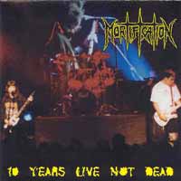 [Mortification 10 Years Live Not Dead Album Cover]